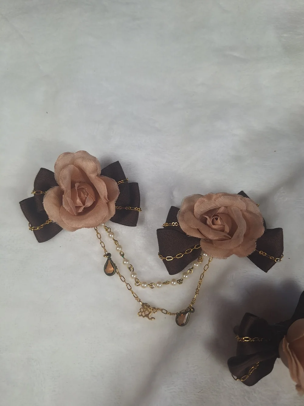 Innocent World Brown Rose Chain Hair Ornaments | Set of 2 🎀